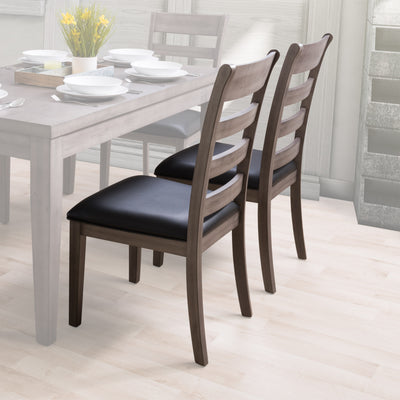 washed grey Wood Dining Chairs, Set of 2 New York Collection lifestyle scene by CorLiving#color_new-york-washed-grey-and-black