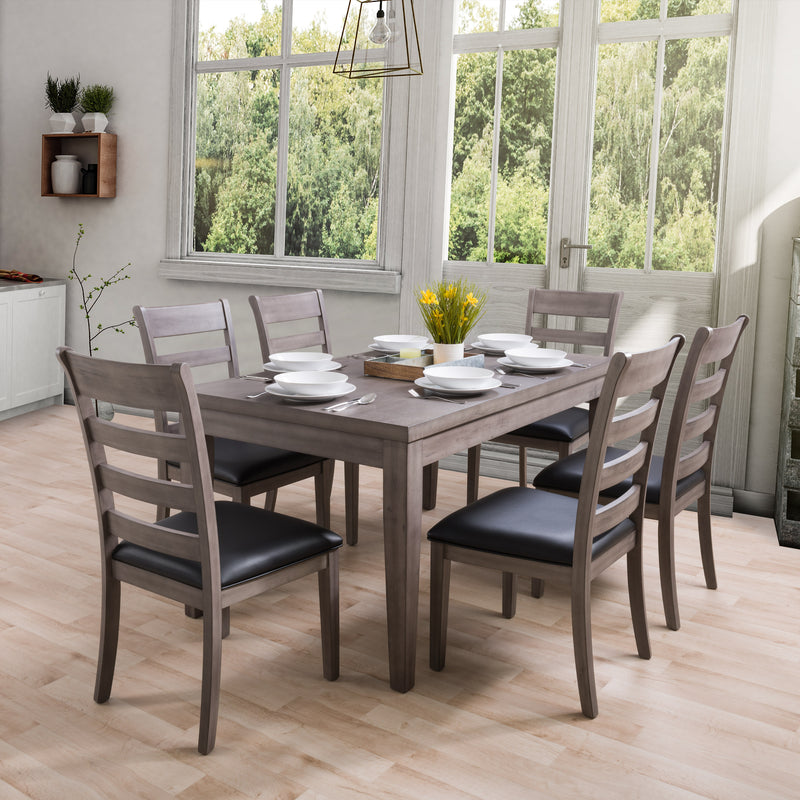 washed grey Wood Dining Chairs, Set of 2 New York Collection lifestyle scene by CorLiving
