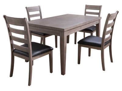washed grey and black 5 Piece Wooden Dining Set New York Collection product image by CorLiving#color_new-york-washed-grey-and-black