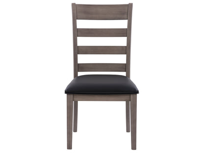 7-piece wooden dining set with rectangular table and six chairs, featuring a natural oak finish, sleek lines, and cushioned seats in beige fabric for comfortable dining.