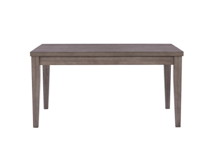 7 piece wooden dining set with a rectangular table, six cushioned chairs, dark walnut finish, and elegant carved details. Ideal for modern and traditional dining rooms.