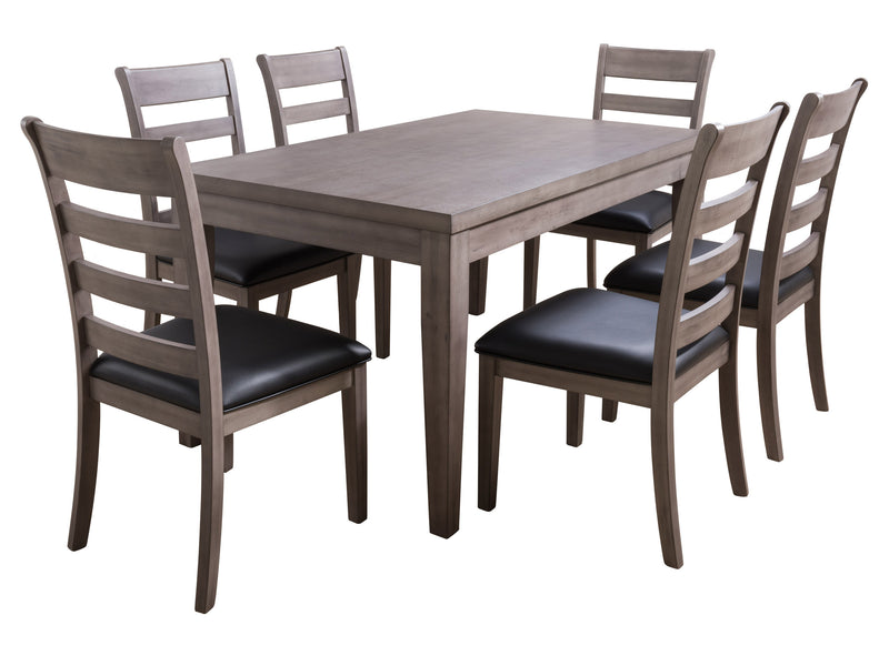 washed grey and black 7 Piece Wooden Dining Set New York Collection product image by CorLiving