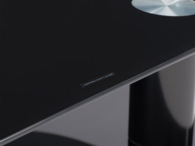 black Glass TV Stand for TVs up to 65" Laguna Collection detail image by CorLiving#color_black