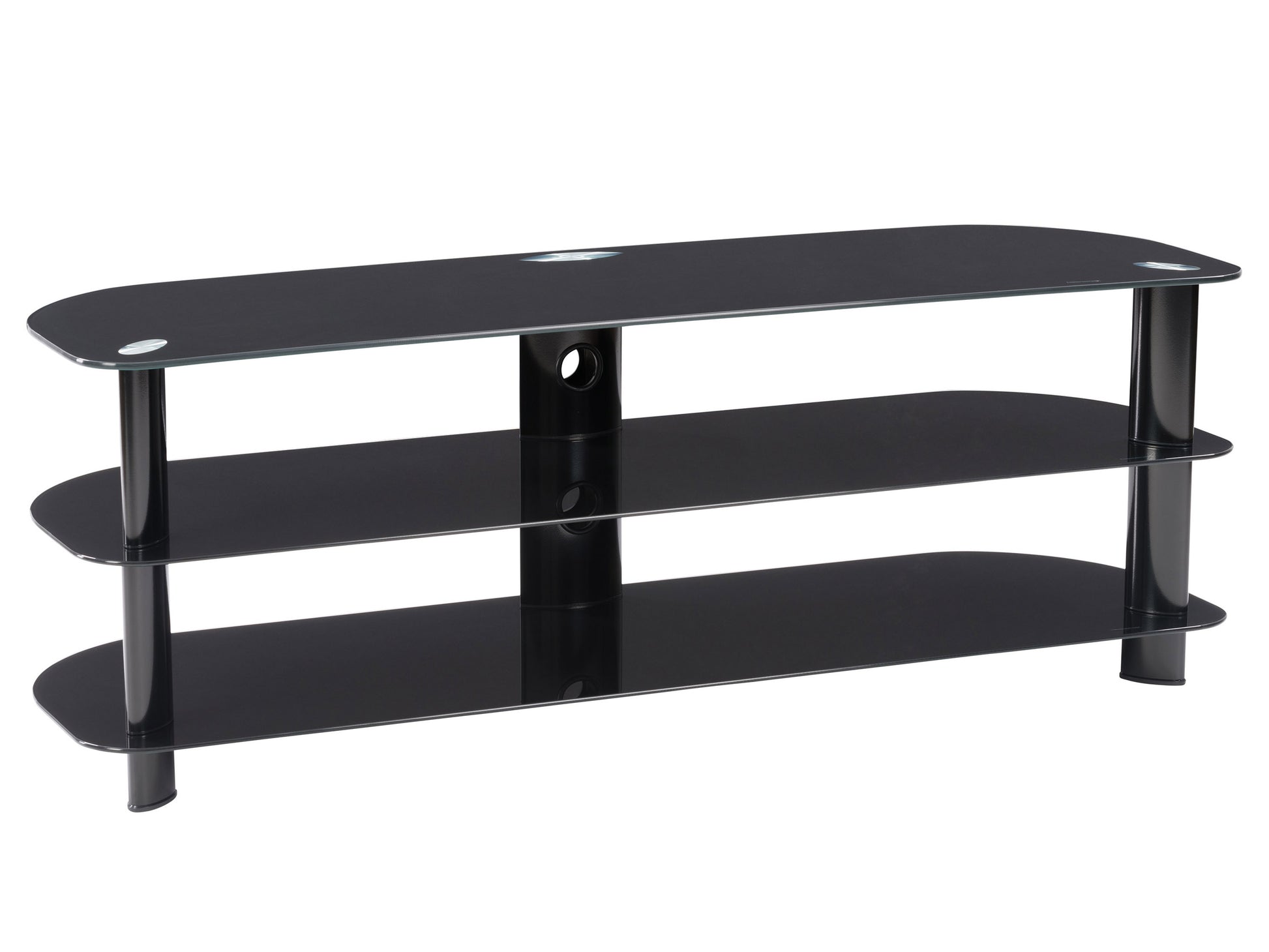 Modern wooden TV stand with open shelving and storage compartments, featuring a sleek design in light oak finish, metal legs, and a minimalist style perfect for contemporary living rooms.