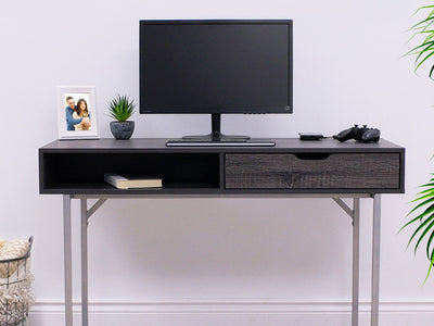 grey Natural Wood Desk Auston Collection lifestyle scene by CorLiving#color_grey