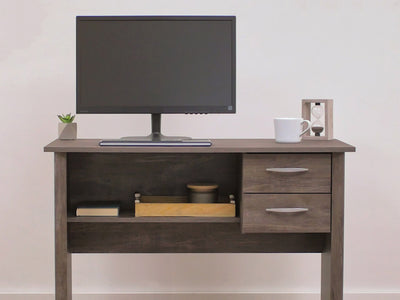 brown Desk with Drawers Kingston Collection lifestyle scene by CorLiving#color_brown