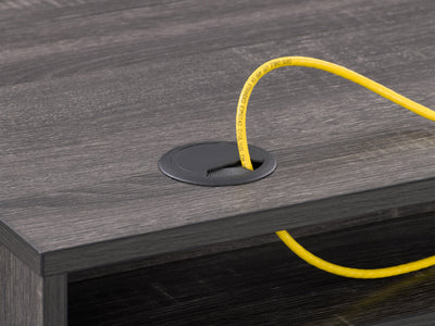 grey Natural Wood Desk Auston Collection detail image by CorLiving#color_grey