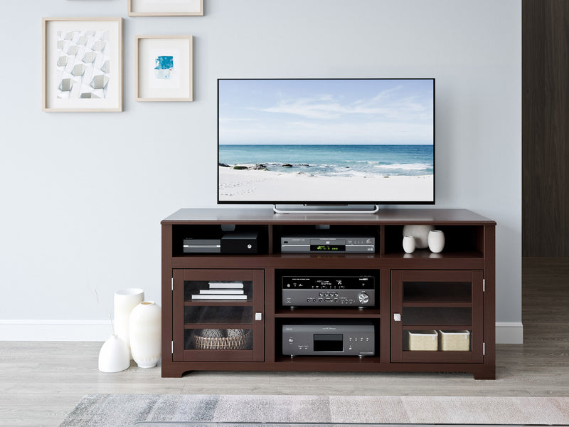 Espresso TV Bench for TVs up to 68" West Lake Collection lifestyle scene by CorLiving