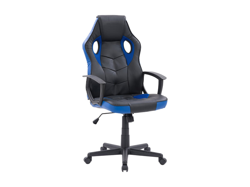 black and blue Gaming Chair with Wheels Mad Dog Collection product image by CorLiving