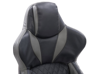 black and grey Gaming Reclining Chair Nightshade Collection detail image by CorLiving#color_black-and-grey