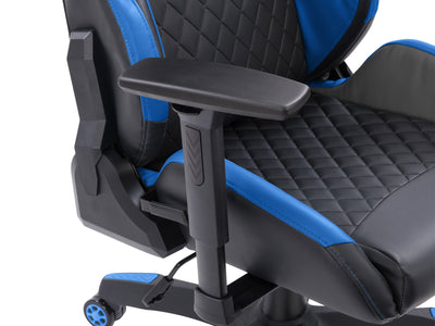 black and blue Gaming Reclining Chair Nightshade Collection detail image by CorLiving#color_black-and-blue