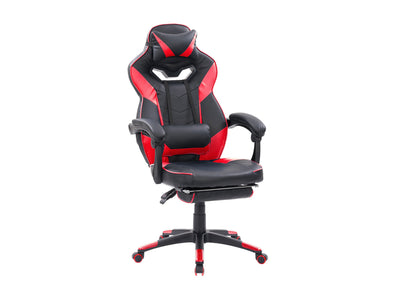 black and red Gaming Chair with Footrest Doom Collection product image by CorLiving#color_black-and-red