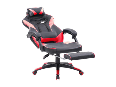 black and red Gaming Chair with Footrest Doom Collection product image by CorLiving#color_black-and-red