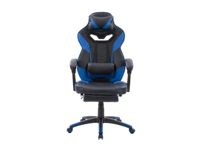 black and blue Gaming Chair with Footrest Doom Collection product image by CorLiving#color_black-and-blue