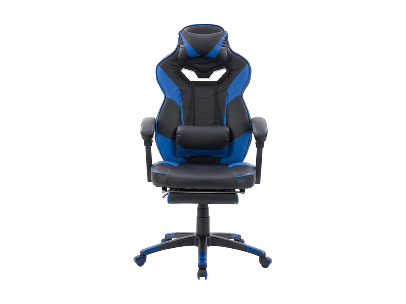 black and blue Gaming Chair with Footrest Doom Collection product image by CorLiving