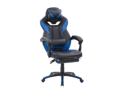 black and blue Gaming Chair with Footrest Doom Collection product image by CorLiving#color_black-and-blue