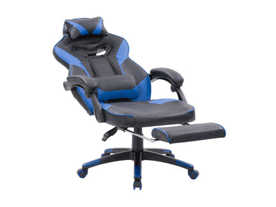 black and blue Gaming Chair with Footrest Doom Collection product image by CorLiving#color_black-and-blue