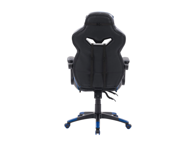 black and blue Gaming Chair with Footrest Doom Collection product image by CorLiving