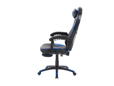 black and blue Gaming Chair with Footrest Doom Collection product image by CorLiving#color_black-and-blue