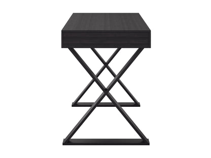 Modern white desk with natural wood legs, featuring sleek design, minimalist style, and spacious surface for home office or study. Ideal for contemporary interiors and versatile workspace solutions.