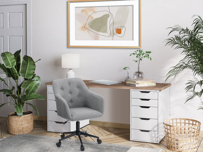 light grey Task Chair with Arms Natasha Collection lifestyle scene by CorLiving#color_light-grey
