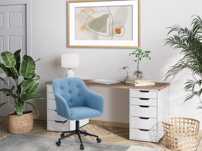 light blue Task Chair with Arms Natasha Collection lifestyle scene by CorLiving#color_light-blue