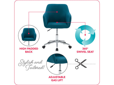 dark blue Task Chair with Arms Marlowe Collection infographic by CorLiving#color_dark-blue