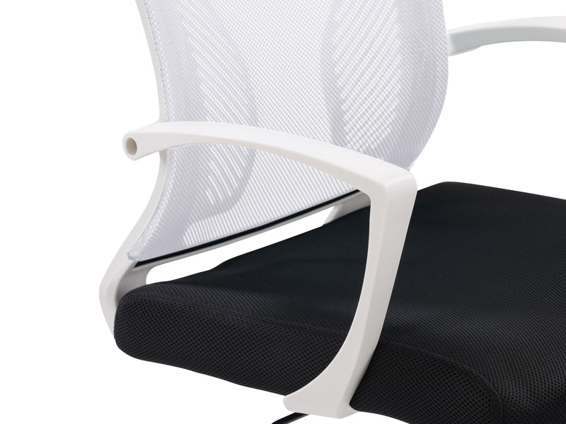 white and black Mesh Task Chair Cooper Collection detail image by CorLiving