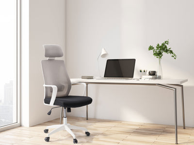 grey and black High Back Office Chair Ashton Collection lifestyle scene by CorLiving#color_grey-and-black