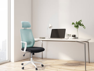 teal and black High Back Office Chair Ashton Collection lifestyle scene by CorLiving#color_teal-and-black
