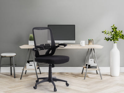 black Mesh Office Chair Riley Collection lifestyle scene by CorLiving#color_black