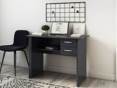 black brown Desk with Drawers Kingston Collection lifestyle scene by CorLiving#color_black-brown