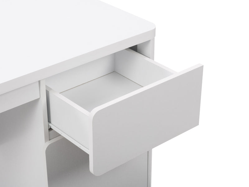 white Desk with Cabinet Kingston Collection detail image by CorLiving