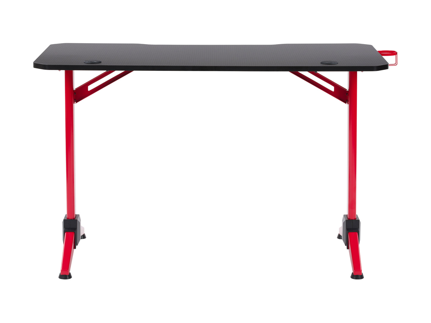 Modern wooden desk with metal legs, featuring a sleek walnut finish, spacious surface, and minimalist design. Ideal for home office or study, combining style and functionality.