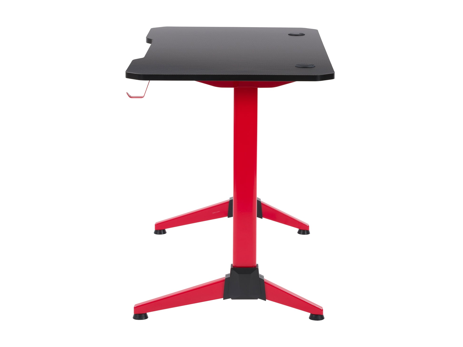 Modern white and natural wood desk with minimalist design, featuring sleek metal legs and a spacious tabletop, perfect for home office or study area.